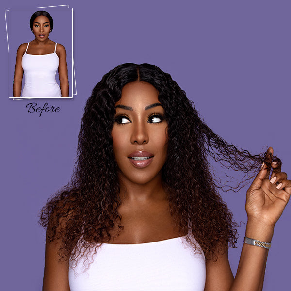 THE FOXY WIG - OMBRÉ KINKY CURLY GLUELESS LACE FRONT WIG